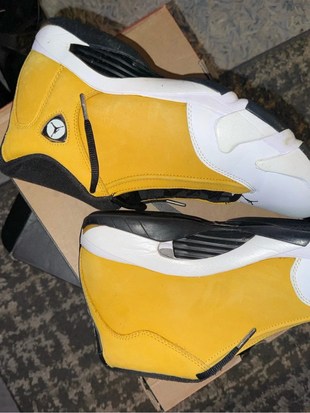 Jordan Yellow, White & Black Retro Basketball Sneakers